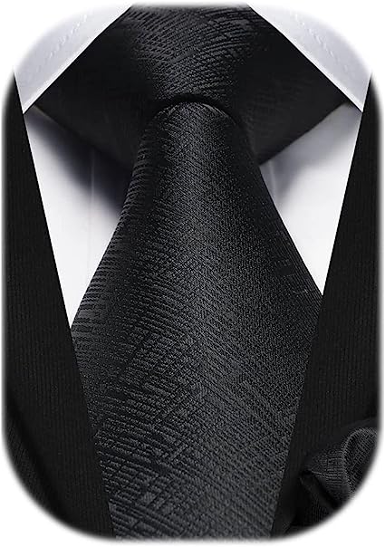 HISDERN Ties for Men Solid Houndstooth Neckties Handkerchief Formal Business Tie & Pocket Square Set Wedding Party