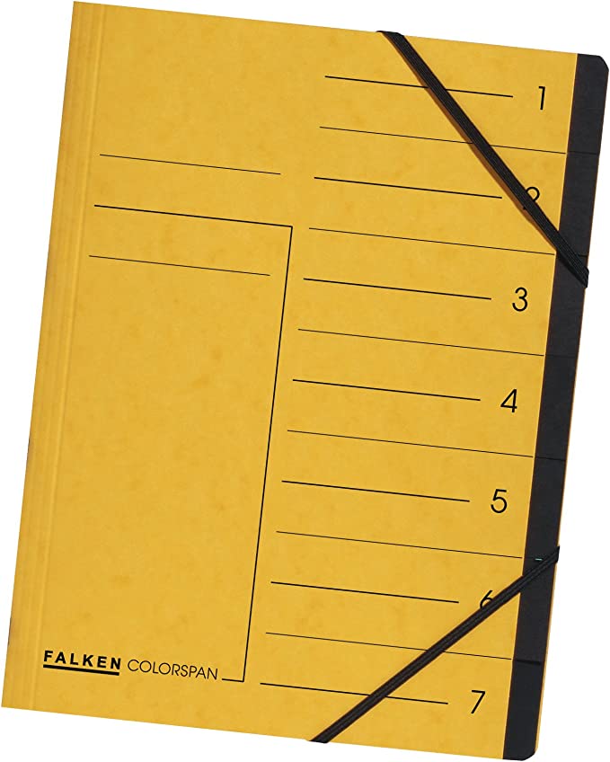 Falken Colorspan Index Folder 7 Compartments 7 Fächer Yellow
