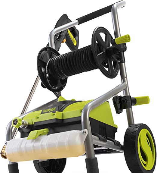 Sun Joe SPX4001-PRO 2030 PSI 1.76 GPM 14.5 Amp Electric Pressure Washer and Hose Reel, Green (Renewed)