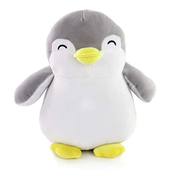 WEWILL Penguin Stuffed Animals Squeezable Plush Penguin Toys Gift for Kid's on Easter Christmas Birthday Festive Occasions, Gray, 12 inch