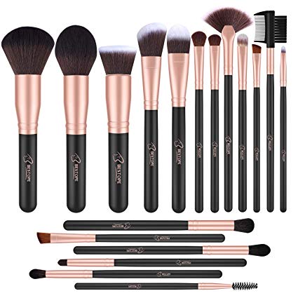 BESTOPE Makeup Brushes 18 PCs Makeup Brush Set Premium Synthetic Foundation Powder Kabuki Brushes Concealers Eye Shadows Make Up Brushes Kit