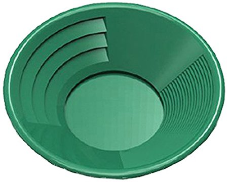 SE GP1014G14 14" Green Plastic Gold Pan with Two Types of Riffles