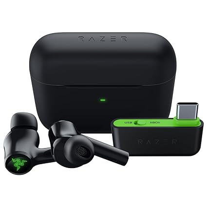 Razer Hammerhead HyperSpeed Wireless Multi-Platform Gaming Earbuds for Xbox Series X|S, Xbox One, PC, Mobile: ANC - Noise Cancelling Mic - Bluetooth 5.2 - RGB Chroma - 30 Hr Battery