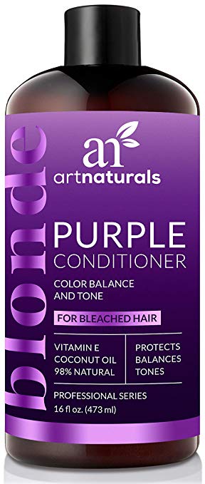 ArtNaturals Purple Conditioner for Blonde Hair – (16 Fl Oz / 473ml) – Protects, Balances and Tones – Bleached, Color Treated and Silver Hair