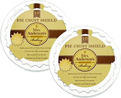 Mrs. Anderson’s Baking Pie Crust Protector Shield, Fits 9.5-Inch and 10-Inch Pie Plates, Set of 2
