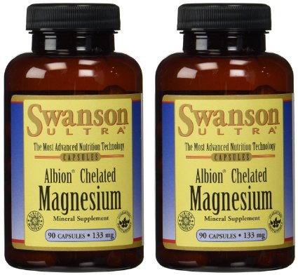 Albion Chelated Magnesium Glycinate 133 mg 180 Caps by Swanson Ultra