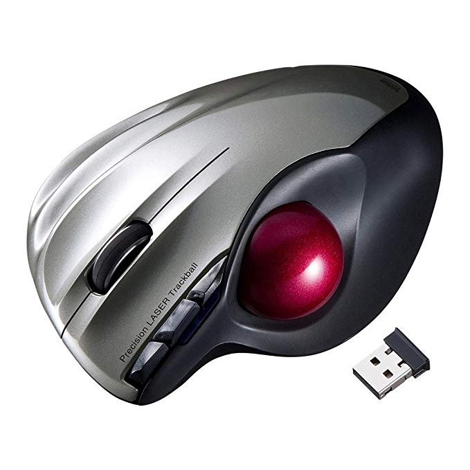 Sanwa Supply wireless laser sensor trackball with　USB Receiver　MA-WTB43S