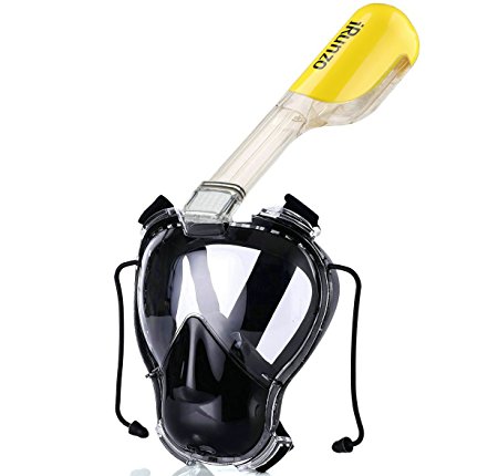 iRunzo Free Breathe Full Face Snorkel Mask Dry Top Anti-leak Anti-fog Seaview 180 for Men Women Adult Youth Surface Diving Goggles Swimming Kits Scuba Gear