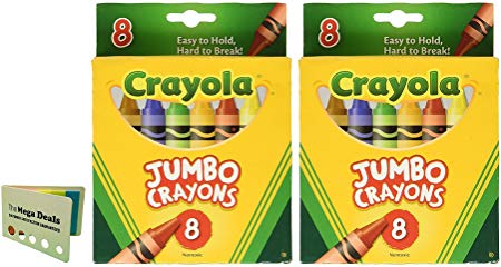 Crayons Jumbo 8ct Peggable Tuck Box [Set of 2] Includes 5 Color Flag Set