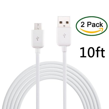 Toplus Micro USB Sync Charger Cable, 10 Feet (2- Pack)