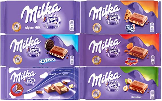 Milka Assorted Chocolates 100g Variety Pack (6 Bars)