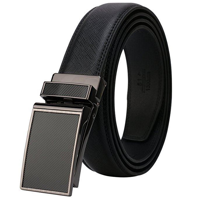 Dante Genuine Leather Ratchet Click Dress Belts for men,Trim to Fit