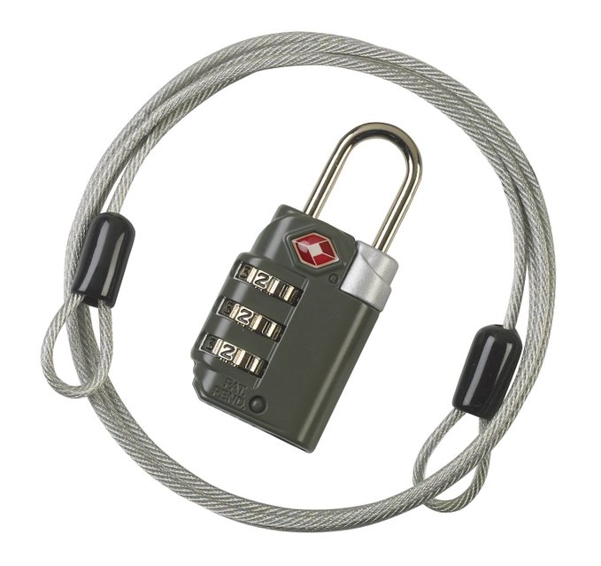 Travelsentry 3-Dial Combo Lock with 48 Inch Cable