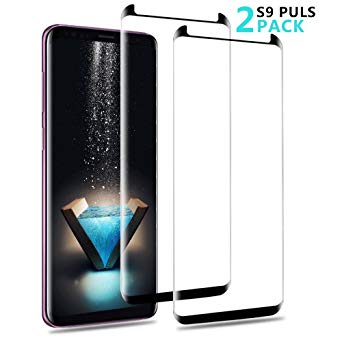 S9 Plus Screen Protector,AAJO [Anti-Bubble][Scratch Resistant][Easy Installation][3D Curved][Case Friendly] Tempered Glass Screen Protector for Samsung Galaxy S9 Plus(2 Pack)