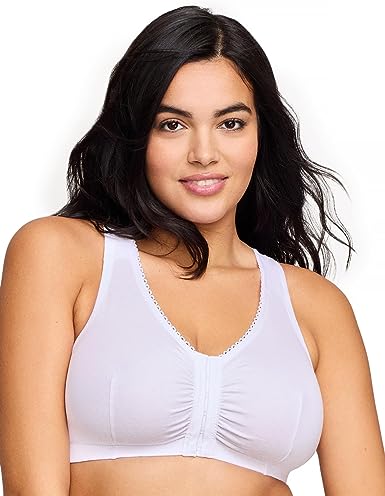 Glamorise Women's Complete Comfort Wirefree Cotton T-Back Bra #1908