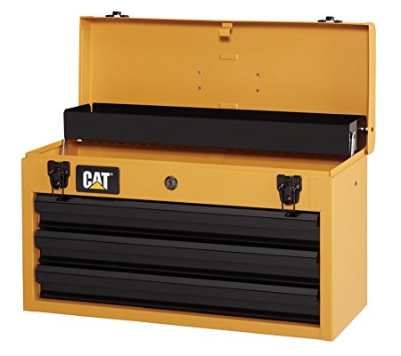Cat 3-Drawer Portable Steel Tool Chest, Yellow Finish, 20"