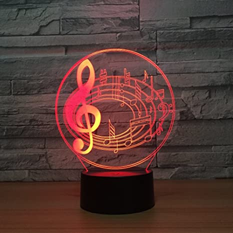 3D Lamp Desk, Ephvan 3D Music Visualization 7 Colors Change Optical Illusion Led Touch Sensor Lamp Atmosphere Bedside Lamp for Home Décor,Children Friend Gift (1016)