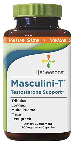 LifeSeasons Masculini-T Testosterone Support - Natural Testosterone Support Supplement - Value Size (180 Capsules)