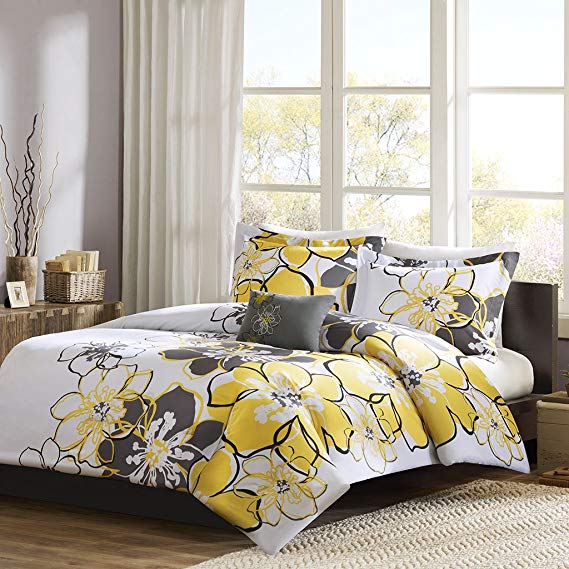 Mizone Allison 3 Piece Duvet Cover Set, Yellow, Twin/Twin X-Large