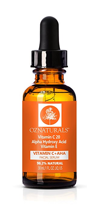OZ Naturals Vitamin C Serum   AHA For Skin - Anti Aging Anti Wrinkle Serum Combines Potent Vitamin C with Natural Alpha Hydroxy Acids Which Deliver The Youthful Glow You've Been Looking For!