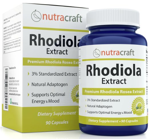 #1 Rhodiola Rosea Extract Supplement - 900mg Per Serve - Standardized for Maximum Effect With Rosavin Plus Salidroside - All Natural Stress Relief & Fatigue Fighter - Made In The USA - 90 Capsules