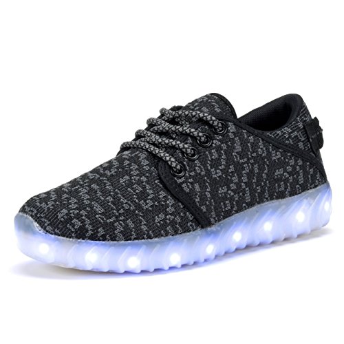 COODO Men Women Kids LED Shoes 7-Color-Lights USB Charging Light up Sneakers