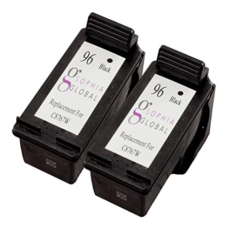 Sophia Global Remanufactured Ink Cartridge Replacement for HP 96 (2 Black)