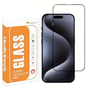 OpenTech Military-Grade Tempered Glass Screen Protector Compatible for i Phone 16 Pro With Edge To Edge Coverage And Easy Installation Kit For Smartphone (6.3 Inches)