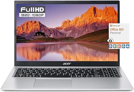 Acer Aspire Slim Laptop for Business Student, 15.6'' FHD Display, Intel Celeron N Series Processor, 12GB RAM 256GB SSD, WiFi, Webcam, RJ-45, USB Type-A&C, Windows 11, 1-Year Microsoft 365  Mousepad