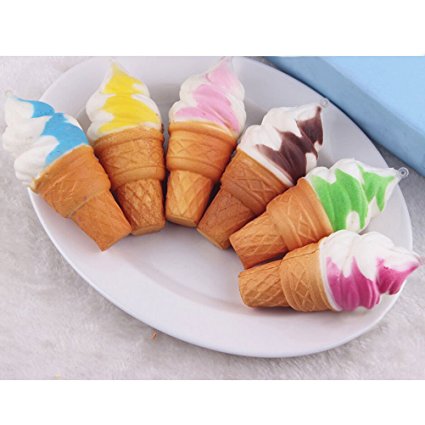 uhoMEY Soft Jumbo Ice cream Squishy Cellphone Kawaii Charms Straps Pendant Gifts