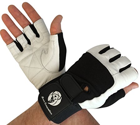 Gym Gloves with Wrist Support for Gym Workout, Crossfit,Weightlifting Black/White or Black Premium Quality Materials.