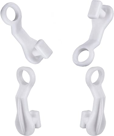 Curtain Glider Hooks White Plastic Curtain Hook, Pack of 50