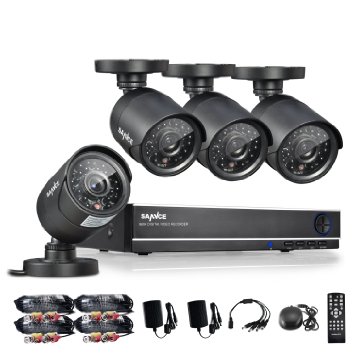[Crazy Deals] Sannce 8CH 960H DVR/1080P Onvif NVR Security Camera System with 4x 800TVL Superior Night Vision IR Cut Leds Outdoor CCTV Camera (Full 960H, HDMI/VGA/BNC Output, Weatherproof Housing, P2P Technology/E-Cloud Service, Smartphone QR Code Scan Quick Access, PC Easy Remote Access, No HDD)