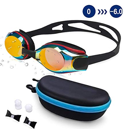 DEFUNX Swim Goggles,Shortsighted Swimming Goggles Myopic with Prescription Lenses Anti Fog for Women Kids Men, Swimming Goggles