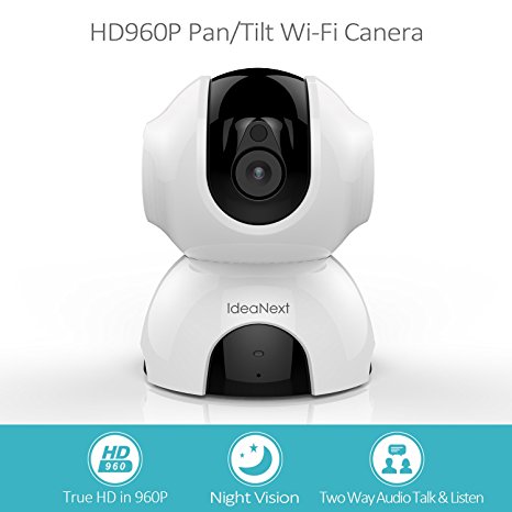 IdeaNext Dome Camera Pan & Tilt Wireless IP Security Surveillance System 960p HD Night Vision