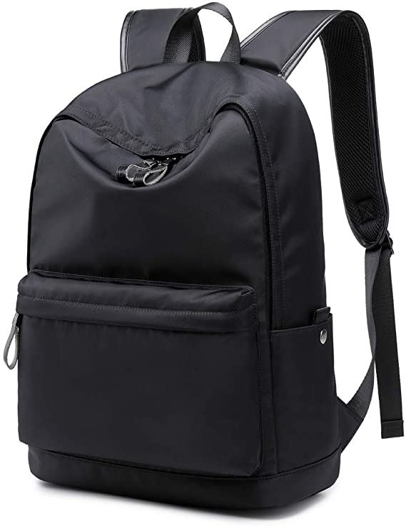 College Backpack for Women Men, School Travel Laptop Backpack, Water Resistant Middle Student Bookbag Fits 15.6 Inch Laptop, Vintage Casual Daypack for Boys Girl Black (Black)