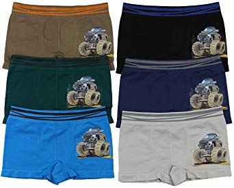 ToBeInStyle Boys' 6 Pack Graphic Decal Print Seamless Boxer Briefs