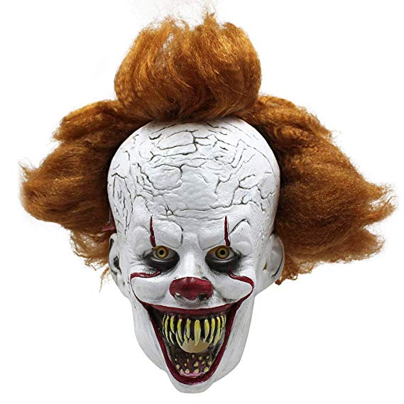 It Halloween Mask Creepy Scary Pennywise Clown Full Face Horror 2019 Movie Joker Costume Party Festival Cosplay Prop Decoration White
