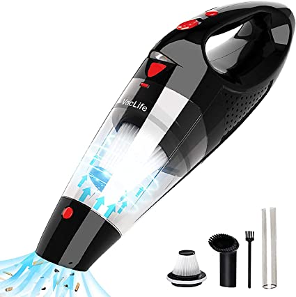 VacLife Handheld Vacuum Cleaner, Cordless Hand Vacuum with LED Light, UK Type-G 3 Pin Plug, Rechargeable Battery for Home, Car(VL188-N)