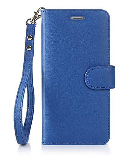 iPhone 7 Case, iPhone 8 Case, FYY [Kickstand Feature] Flip Folio Leather Wallet Case with ID&Credit Card Pockets for Apple iPhone 8/7 (4.7 inch) Navy