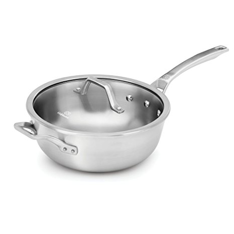 Calphalon 1948244 Signature Stainless Steel Covered Chef Pan, 4 quart, Silver