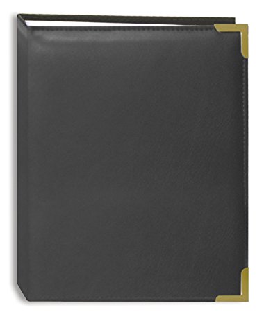 Pioneer Photo Albums 100 Pocket Gray Sewn Leatherette Cover with Brass Corner Accents Photo Album for Prints, 4 by 6-Inch