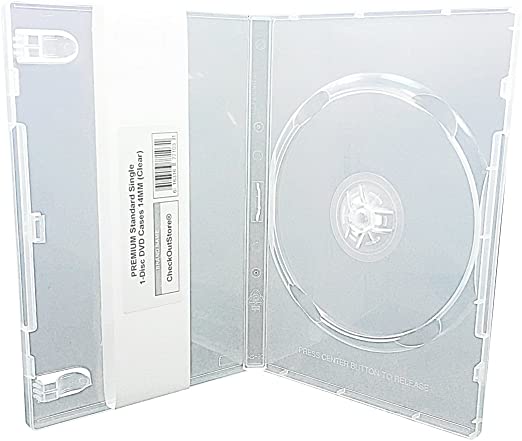 CheckOutStore (50) Premium Standard Single 1-Disc DVD Cases 14mm (Clear)