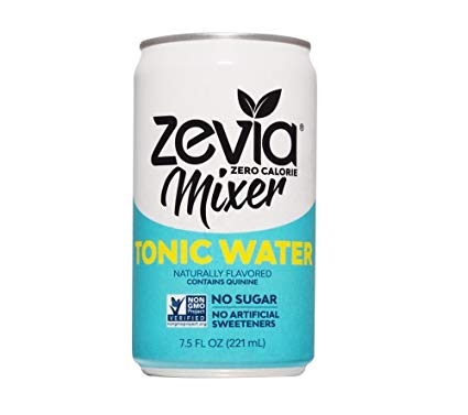 Zevia Tonic Water, 7.5 Ounce Can (12 Count) Zero Calories, Zero Sugar Take on the Traditional Carbonated Tonic Water, A Perfect Drink Mixer