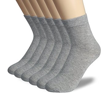 SGIN Men's Crew Socks Cotton Casual Socks Comfortable for Work&Hiking - 6 Pack