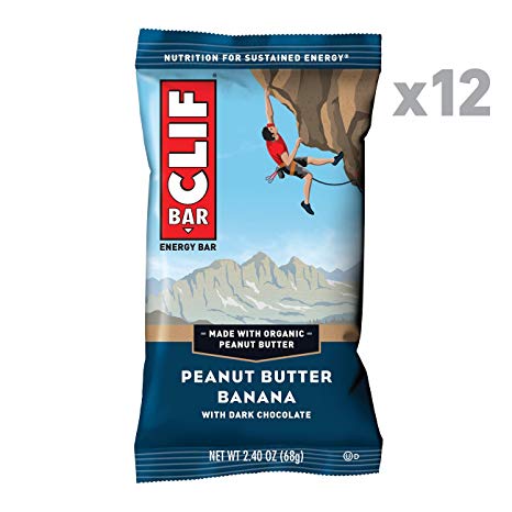 CLIF BAR - Energy Bars - Peanut Butter Banana with Dark Chocolate - (2.4 Ounce Protein Bars, 12 Count)