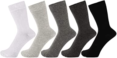 ZAKIRA Finest Combed Cotton Dress Socks in Assorted Vivid Colours for Men, Women - Pack of 5