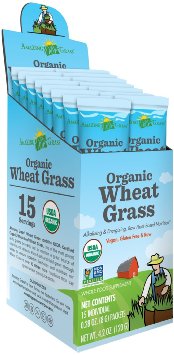 Amazing Grass Organic Wheat Grass, Box Of 15 Individual Servings, 0.28 Ounces