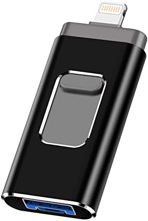 iOS Flash Drive for iPhone Photo Stick 256GB SZHUAYI Memory Stick USB 3.0 Flash Drive Lightning Thumb Drive for iPhone iPad Android and Computers(Black256gb)