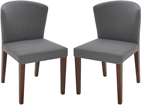 Amazon Brand – Rivet Eli Modern Curved-Back Dining Chair, Set of 2, 19.3"W, Graphite